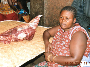 Micheline in the Congo received a loan of $75 to buy two cows to butcher and resell.