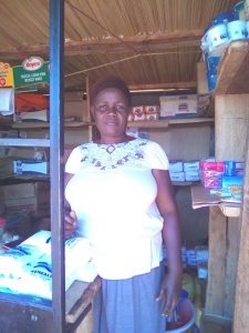 Grace in Kenya received $225 from iZosh to buy cooking fat, sugar, milk and bread for her retail business.