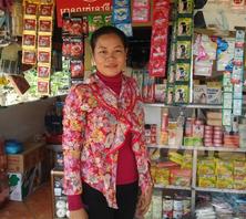 Sarin of Cambodia received $300.00 to expand grocery store items for sale.