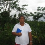 Lopepe from Samoa received $225 to buy a backpack sprayer, wheelbarrow, seeds, and other supplies for her business selling taro and banana.