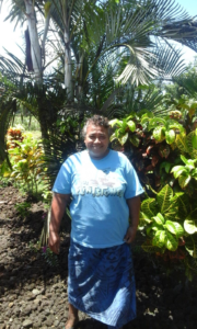Fuli in Samoa received a loan of $225 to buy fertilizer, chemicals, wheelbarrow, tiller, rake, gum boots, and spade for her business selling fish and growing taro and banana.